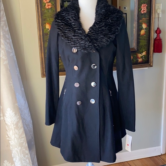 Guess Jackets & Coats Guess Black Fancy Winter Coat Poshmark